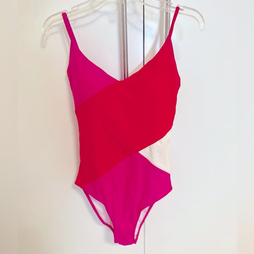 Summersalt The Marina One-Piece swimsuit. Red, pink and white color. Size 4